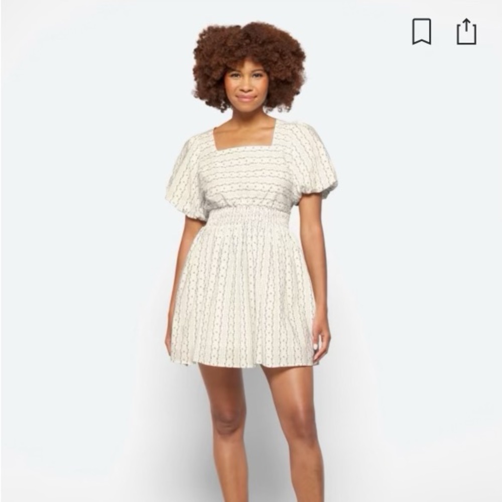 English Factory Folly Square Neck Poplin Dress. Size L.